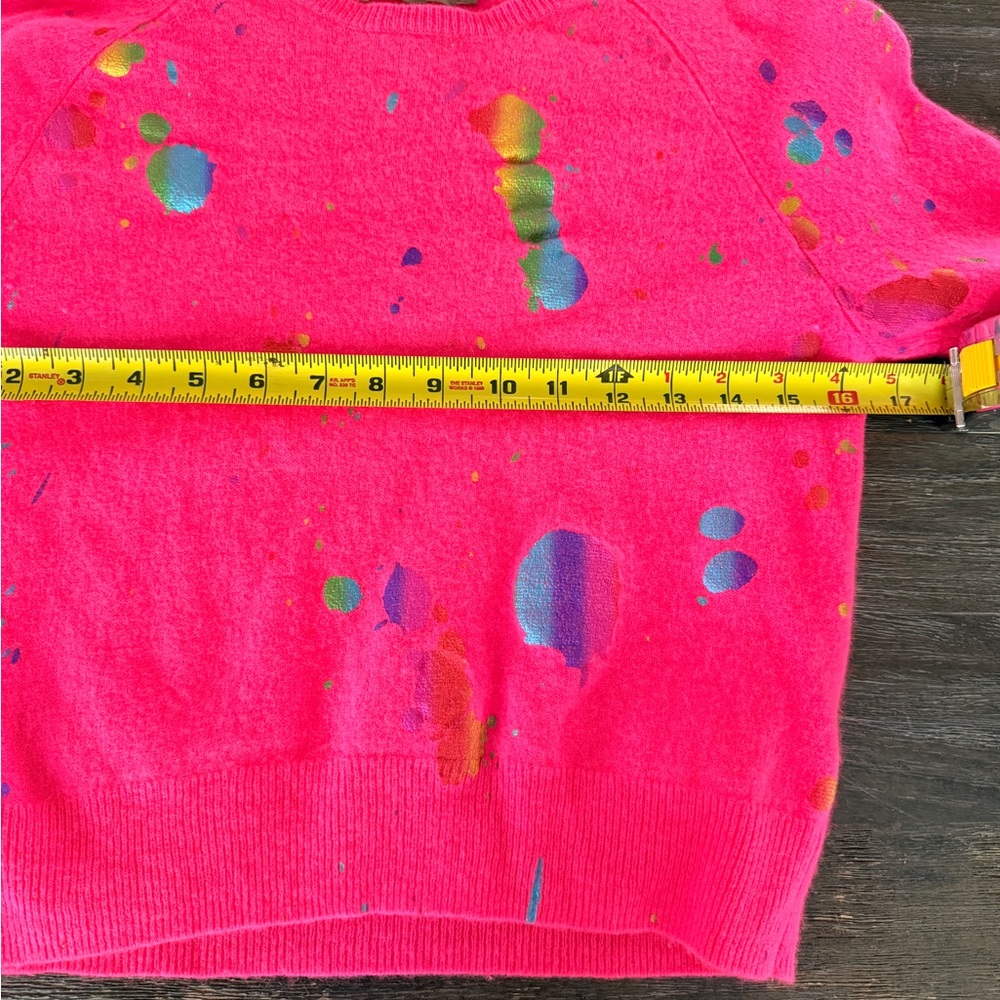 Brodie Cashmere Pink Sweater with Multicolored Accents - Picture 3 of 9